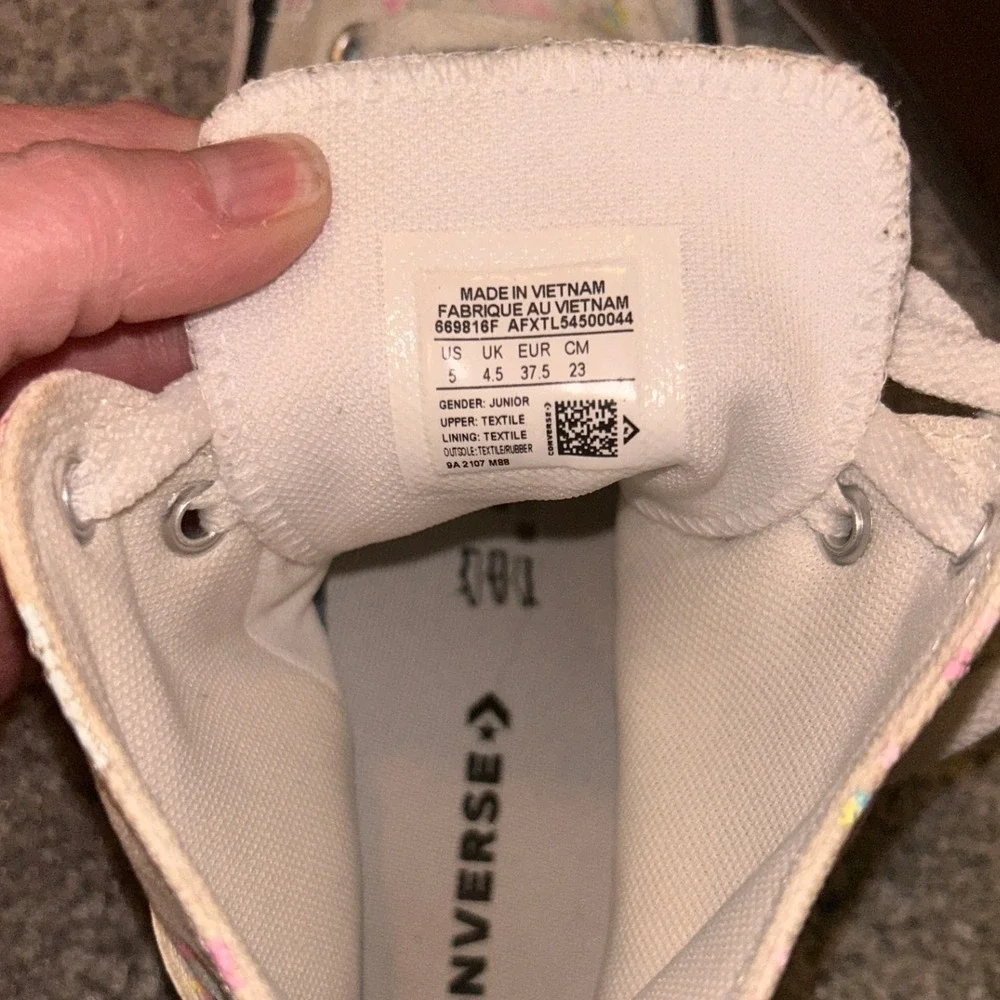 Converse Chuck Taylor All‎ Star High Top Unicorn Print Sneakers Pastel Junior 5 - Picture 7 of 7